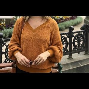Dreamers LA mustard/cognac slouch sweater